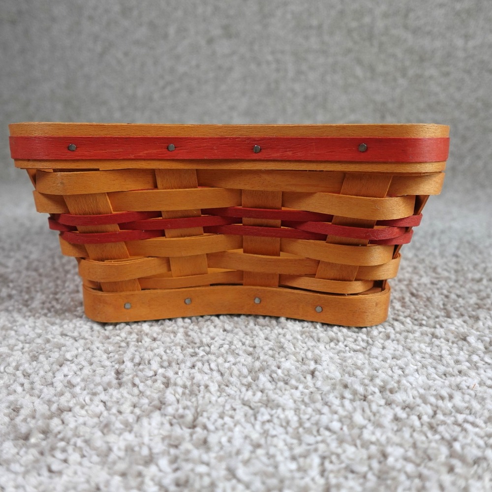 Longaberger 2001 Christmas‎ Collection Shining Star Basket Red Handwoven Wood